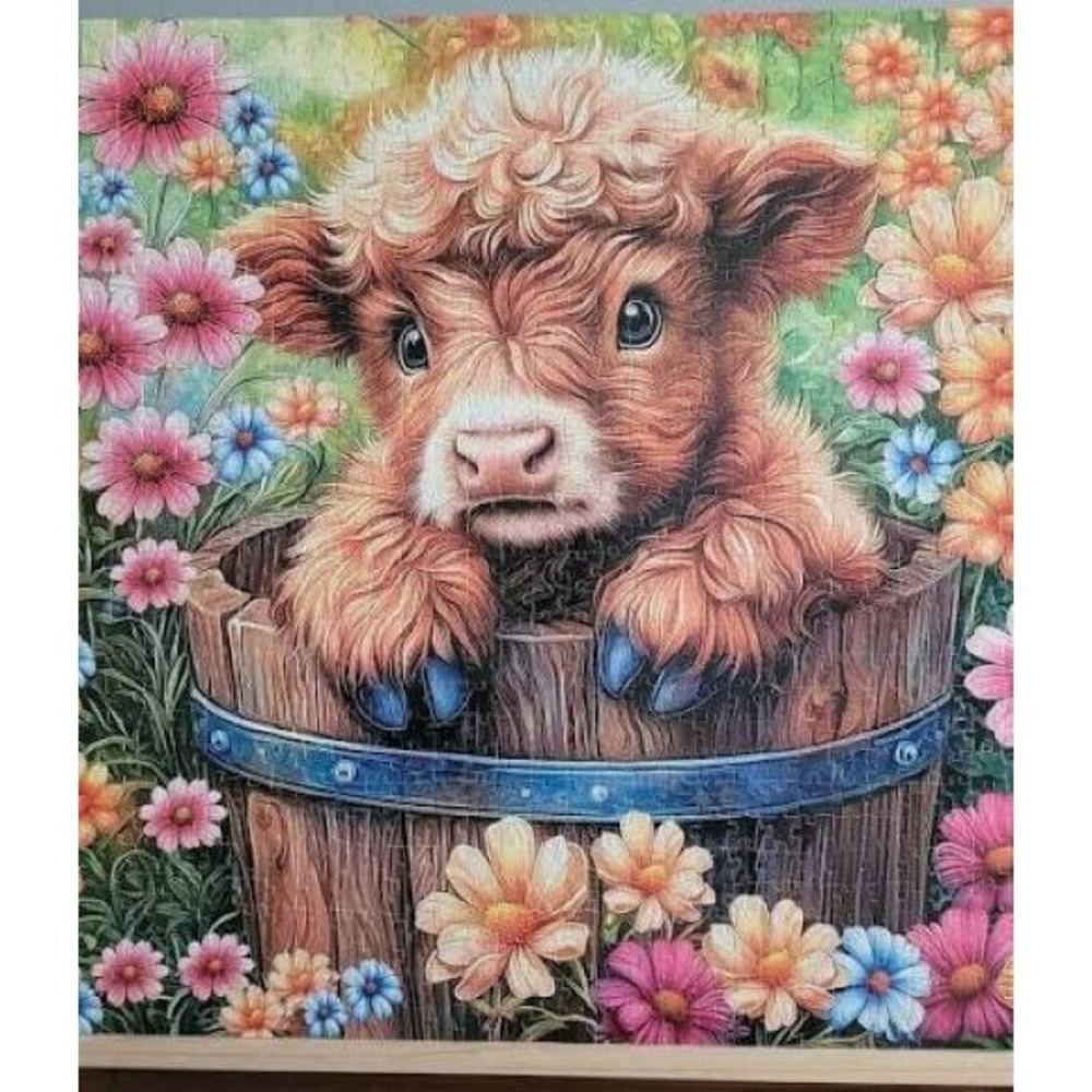Garden Calf Wooden Jigsaw Puzzle 180 Piece Wood Cow B-067 28.5cm x 28.5cm NEW